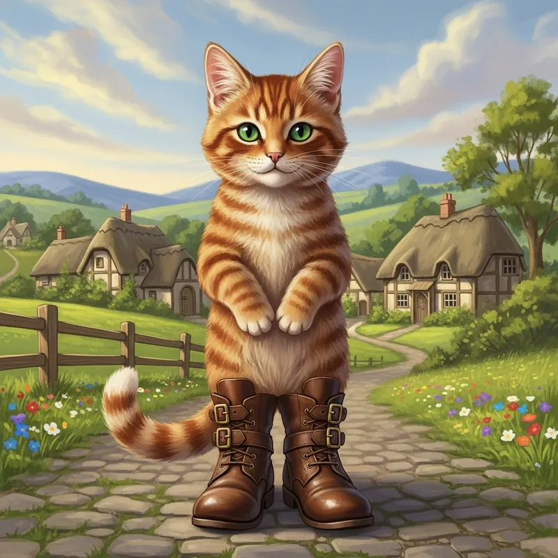 Cat in Boots - Artistic Illustration