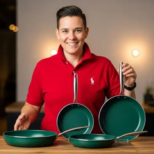 Red Polo Shirt: Presenting Emerald Green Pans