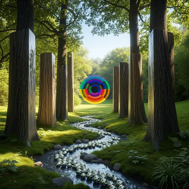 Surreal Nature Abstract in a Vibrant Forest Setting