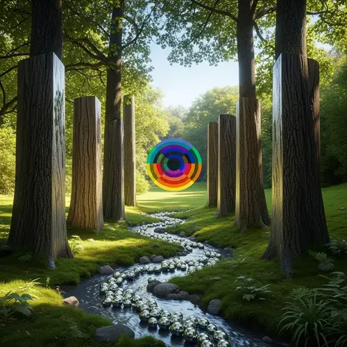 Surreal Nature Artistry in a Vibrant Forest Setting