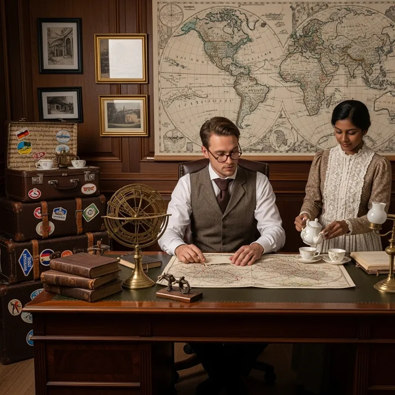 Vintage Travel Scene | Old-world Charm and Adventure
