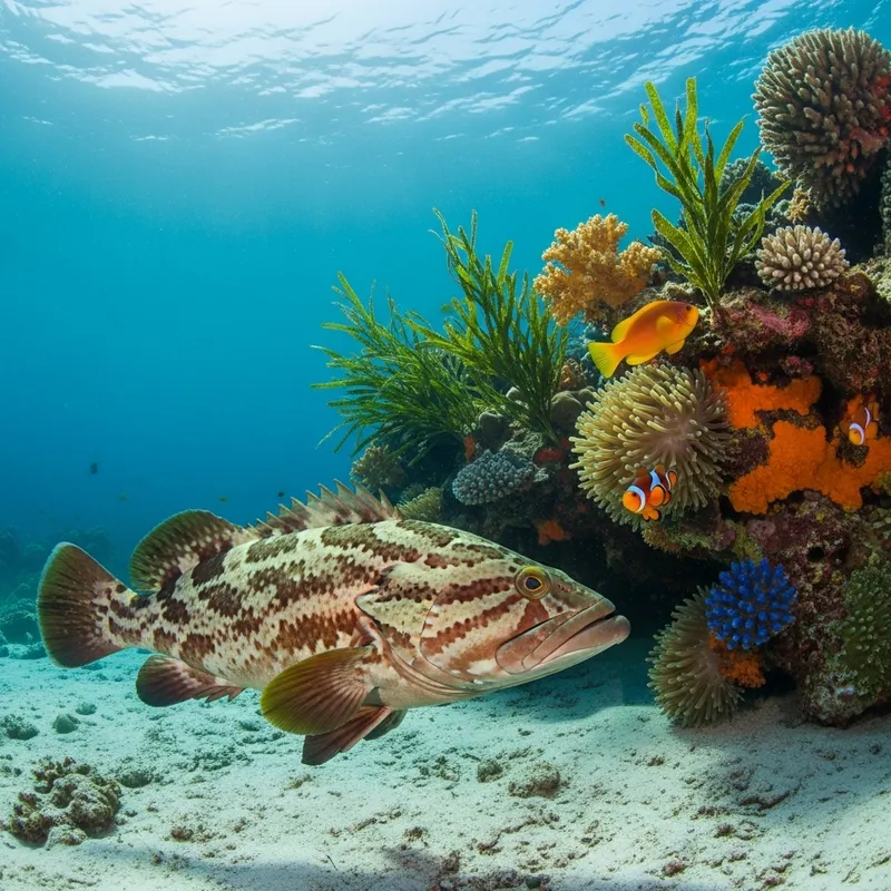 Hamour Fish at Ocean Floor - Underwater Marine Life