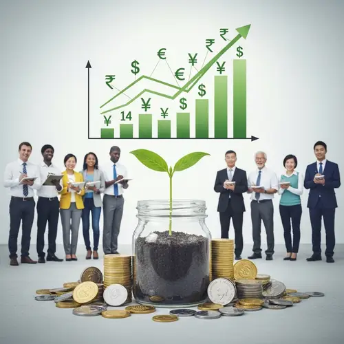 Financial Growth: New Business Ideas Sprouting with Global Currency Symbols