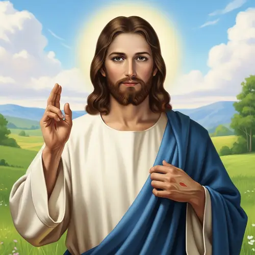 Traditional Depiction of Prophète Jesus in Renaissance Style