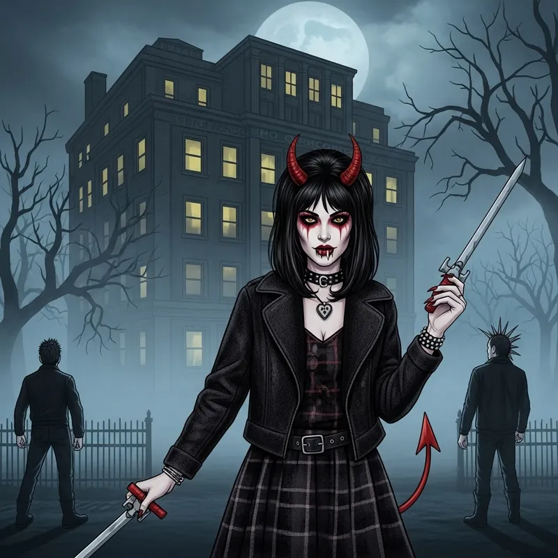 Horror Punk She-Devil: '60s Fashion Illustration