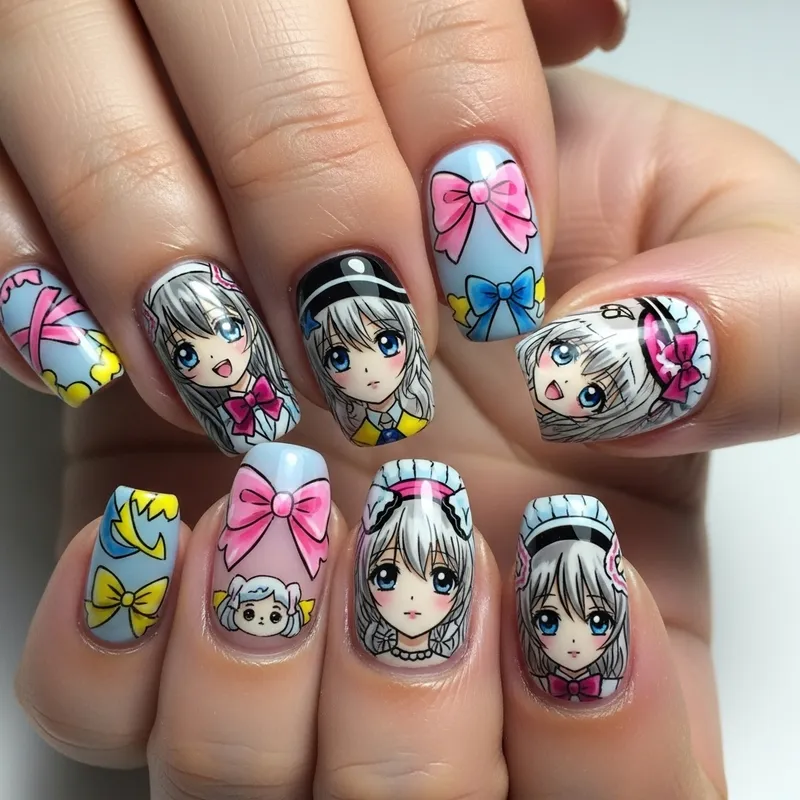 Cute Anime Girls Nail Art | Kawaii Manicures & Colors