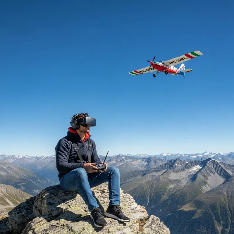 FPV Drone Pilot in Alps with VR Goggles | RedBull Plane Flyby