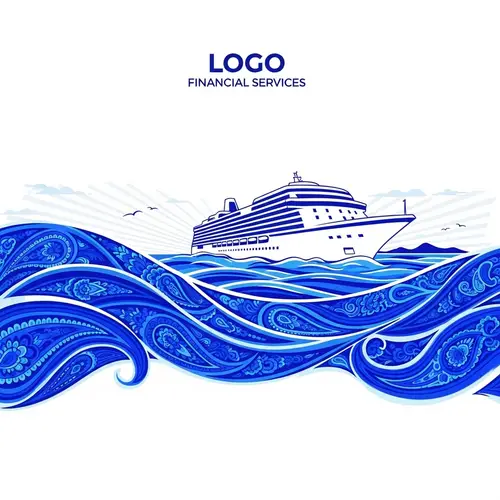 Cruise Ship Vector Illustration for Financial Services T-shirt Design