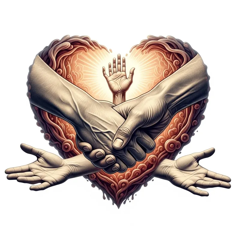 Eternal Love: Interlocking Hands Embracing Humanity