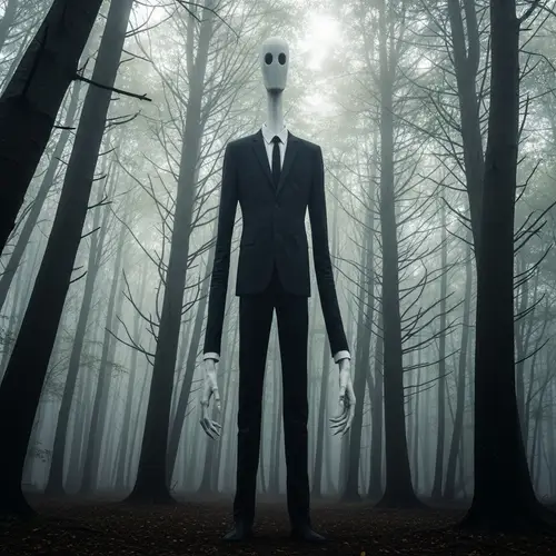 Eslenderman: Tall, Thin, Faceless Figure in Dark Suit