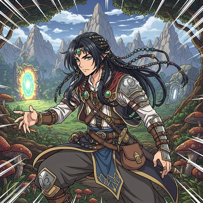 Fantasy DnD Anime Art: Young Man in Arabian Style