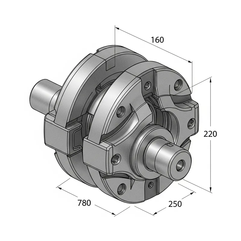 Coupling Curve: Detailed Illustration of Precise Mechanical Component