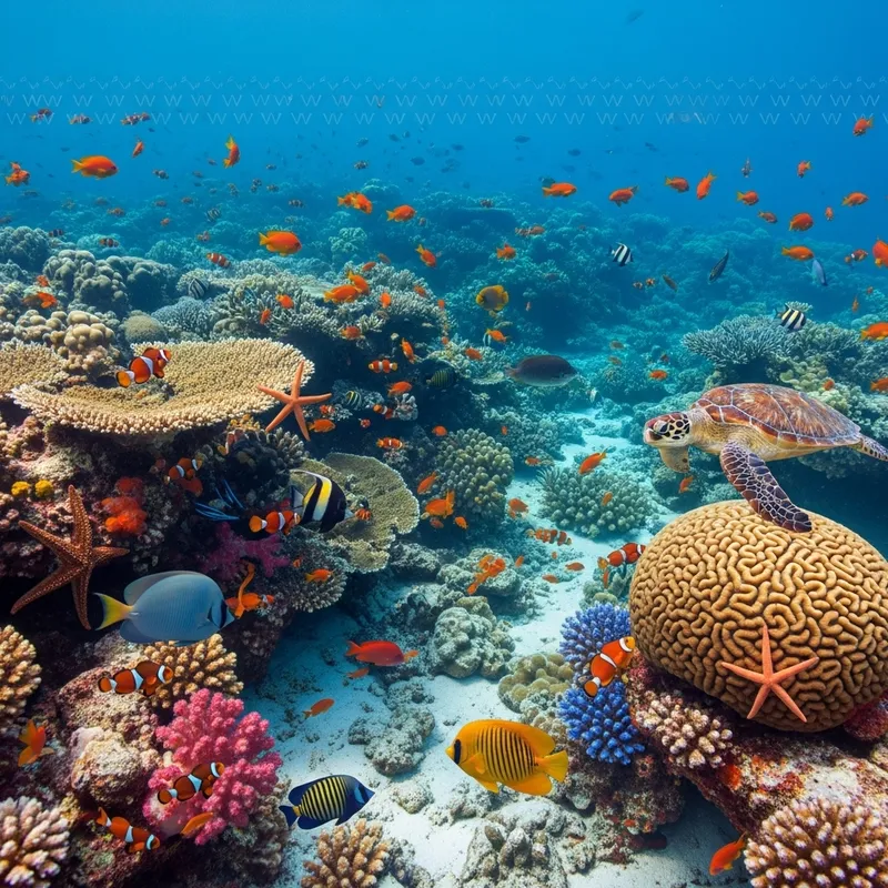 Digital Watermarking of Stunning Coral Reef Landscape