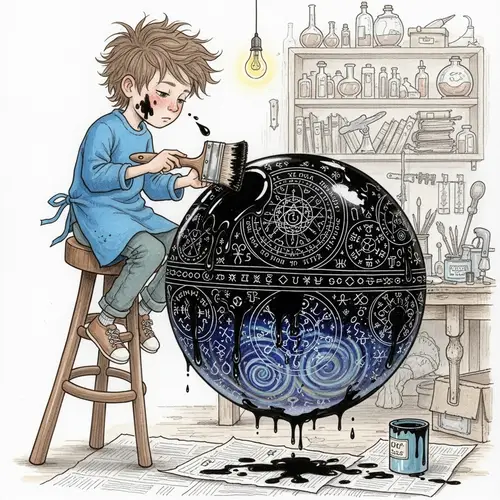 Boy Painting Hermetic Culture Capsule - Artistic Interpretation