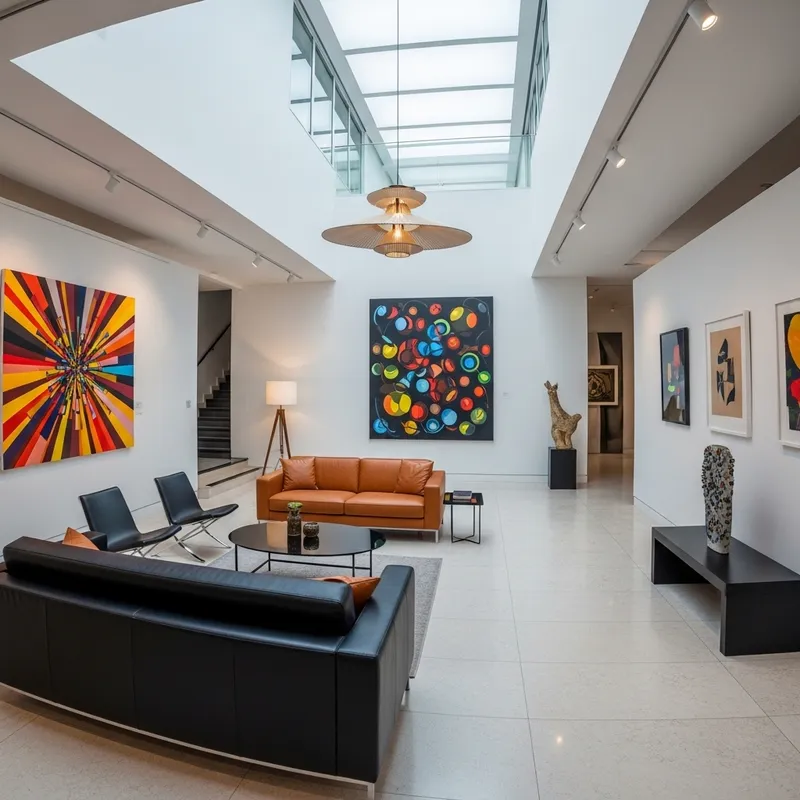 Sleek Designer Interior by Philippe Starck with Bold Geometric Shapes and Contemporary Art