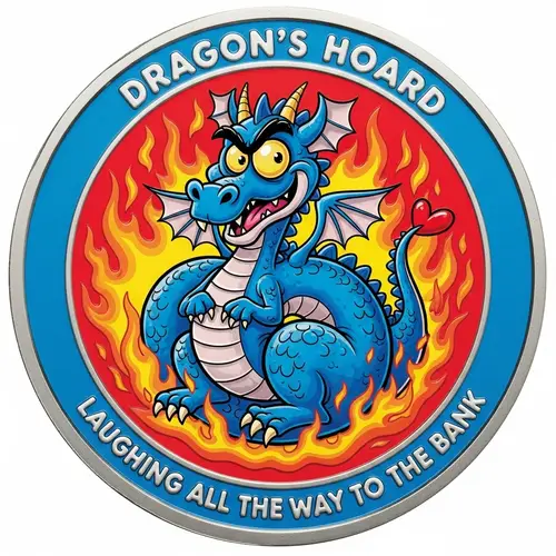 Whimsical Dragon Joke Coin Cover Image | Silly Design