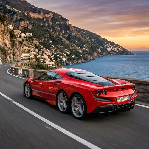 Innovative Ferrari with 8 Wheels - A Unique Concept