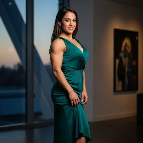 Realistic Hispanic Woman in Dress - Full Body Portrait