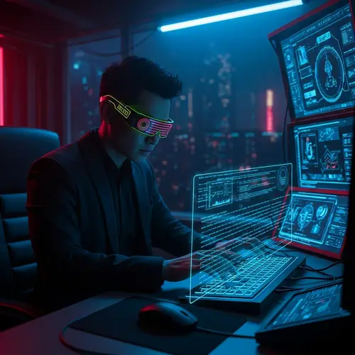 Cyberpunk Hacker Initiates Neon-Lit Heist | Riveting Scene