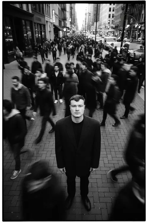 Cinematic Overhead Shot in Urban Setting