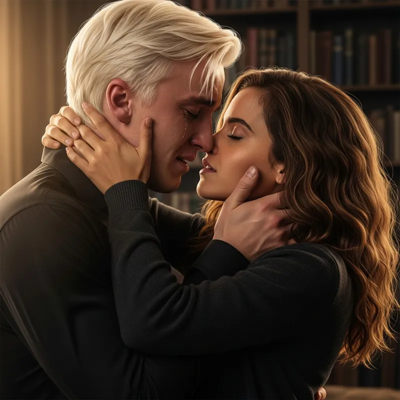 Draco Malfoy kisses Hermione Granger in emotional encounter Draco Malfoy kisses Hermione Granger in emotional encounter