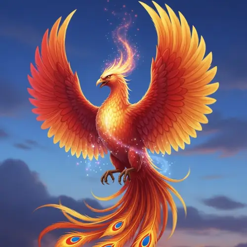 Majestic Phoenix Bird - Symbol of Rebirth and Resurgence