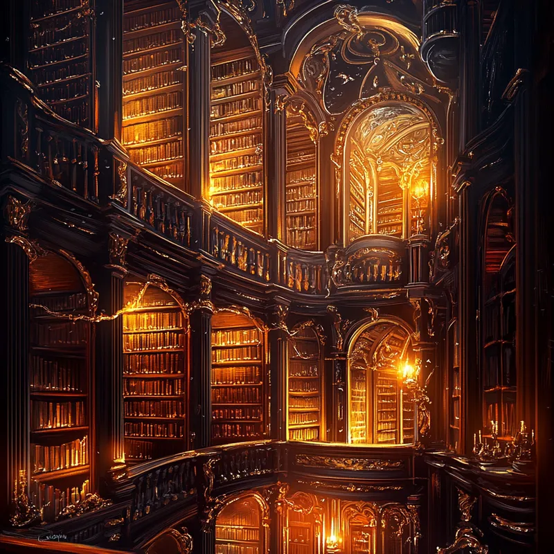 Magical Ancient Library | Enchanted Glow & Fantasy Art Magical Ancient Library | Enchanted Glow & Fantasy Art