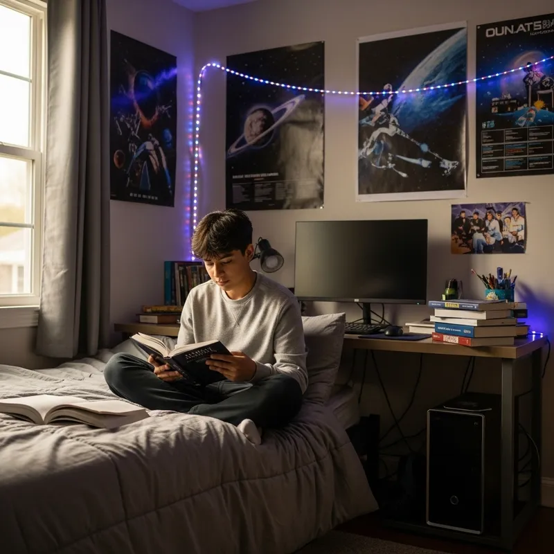 15-Year-Old Teen Boy Profile Photos in His Room