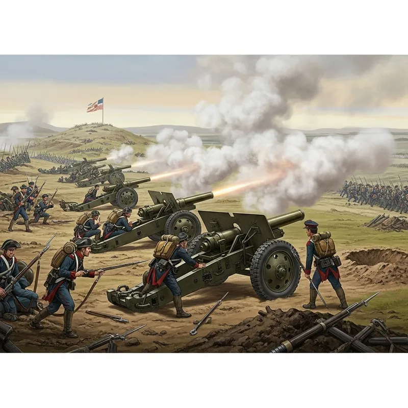 Artillery in Action: A Historic Battlefield Scene