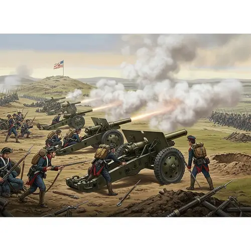 Artillery in Action: A Historic Battlefield Scene