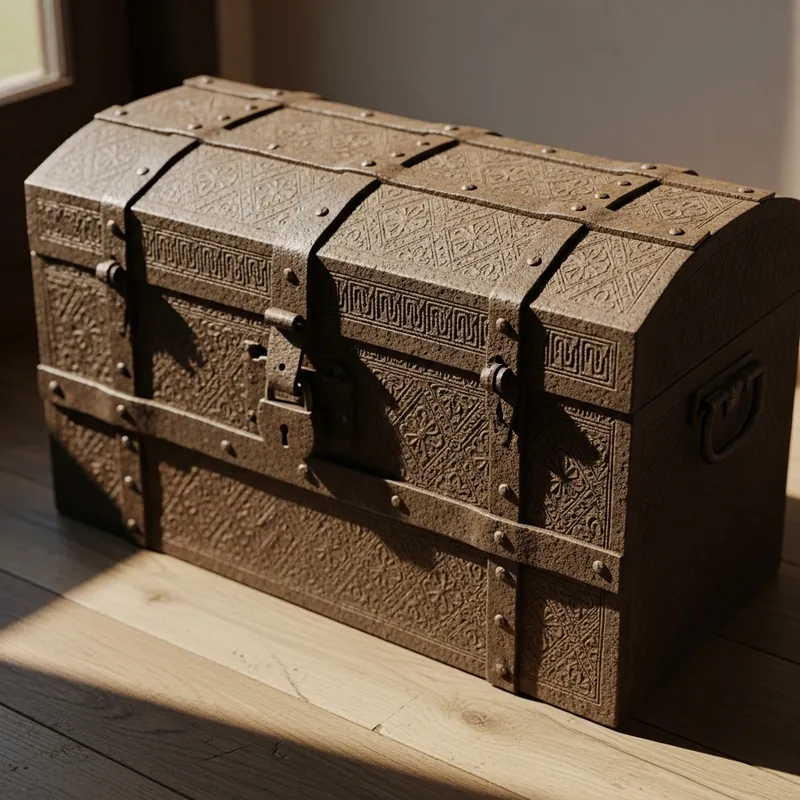 Antique Iron Chest: Rustic Charm & Mystery
