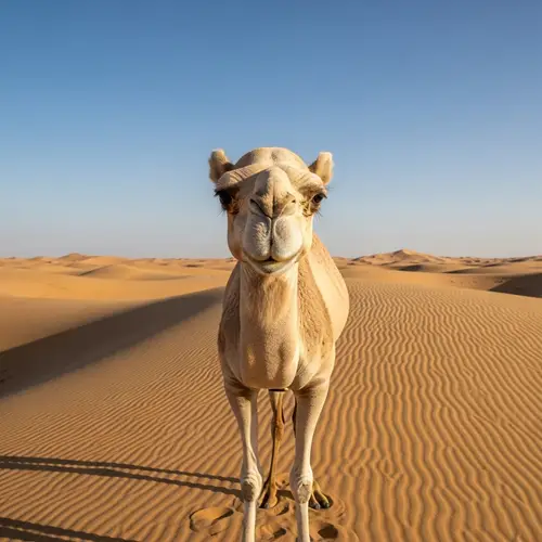 Cross-Eyed Camel in Vast Desert | Unique Wildlife Encounter