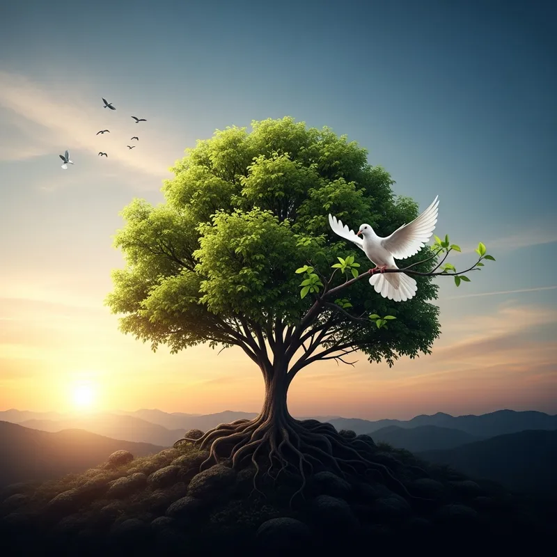 Growing Through Grief | Peaceful Dove and Verdant Tree