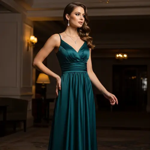 Elegant Fashion Evening Gowns | Model Posing in Style