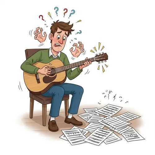 First-Time Guitar Learning Experience | Humorous Illustration