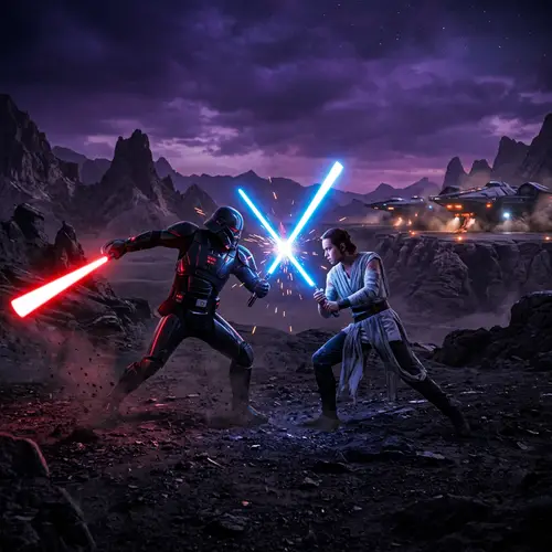 Epic Lightsaber Duel on Stark Barren Planet | Star Wars