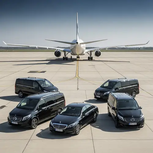 Luxury Mercedes Minivans & Sedan at Airport