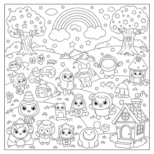 Fun Cartoon Coloring Page for Kids | Colorful & Interactive