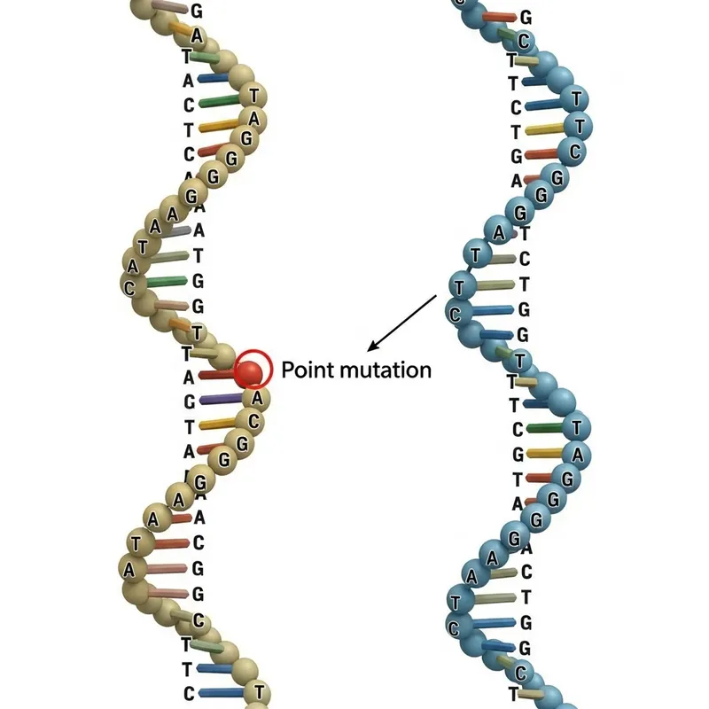 Simulation of Point Mutation | Detailed DNA Illustration Simulation of Point Mutation | Detailed DNA Illustration