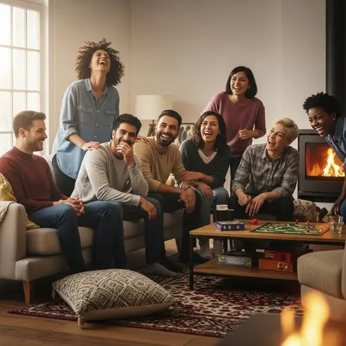 Multicultural Laughter | Joyful People in Cozy Setting