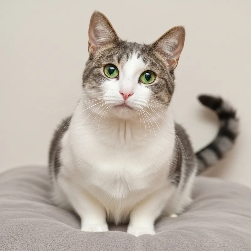 Adorable Cat Resting on Plush Cushion Adorable Cat Resting on Plush Cushion