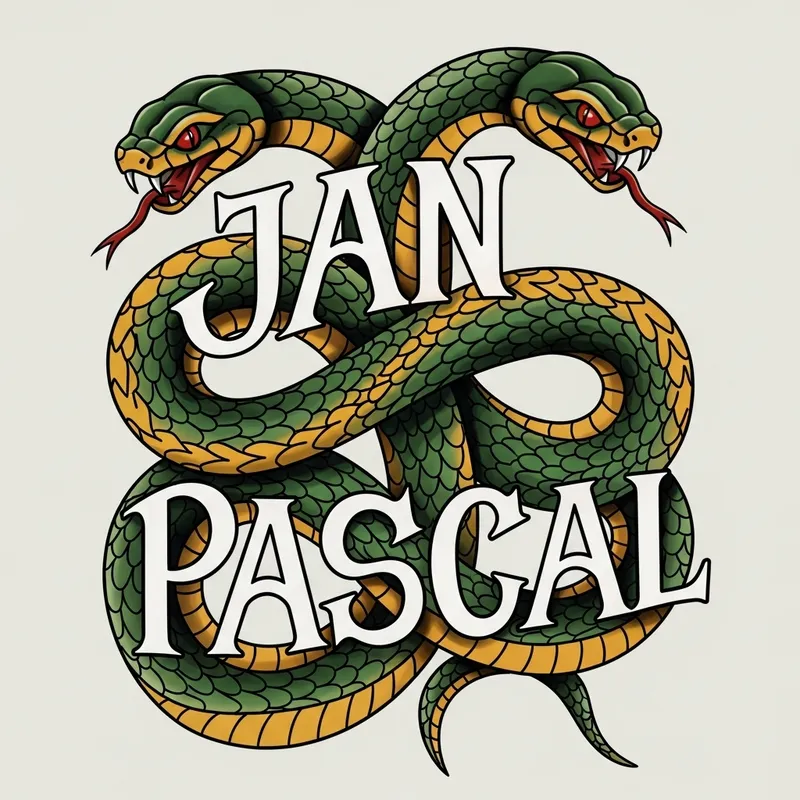 Traditional Style Snakes 'Jan' and 'Pascal' Illustration