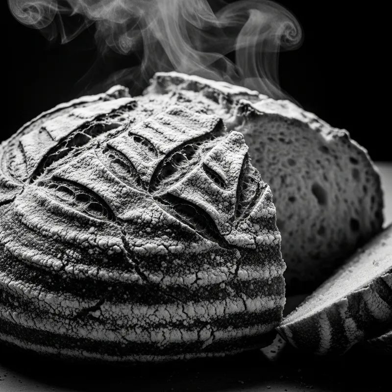 Handcrafted Black and White Bread - Unique Artisan Creation