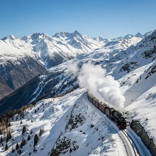 Snowy Mountain Train Adventure | Serene Winter Landscape