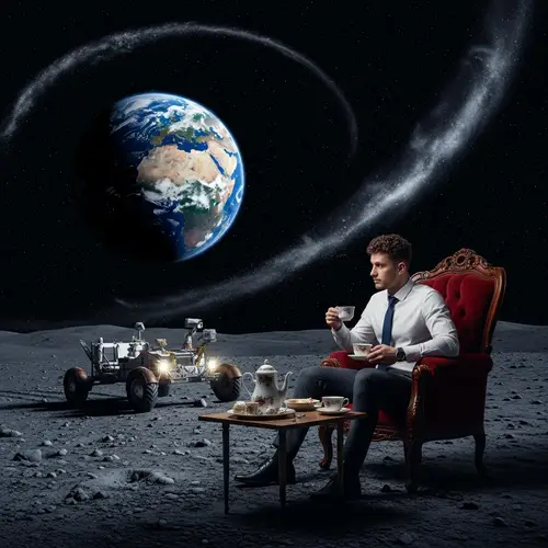 Tech Entrepreneur's Moon Tea Party | Lunar Business Adventure