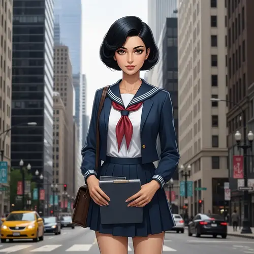 Captivating Middle-Eastern Girl in Traditional School Uniform