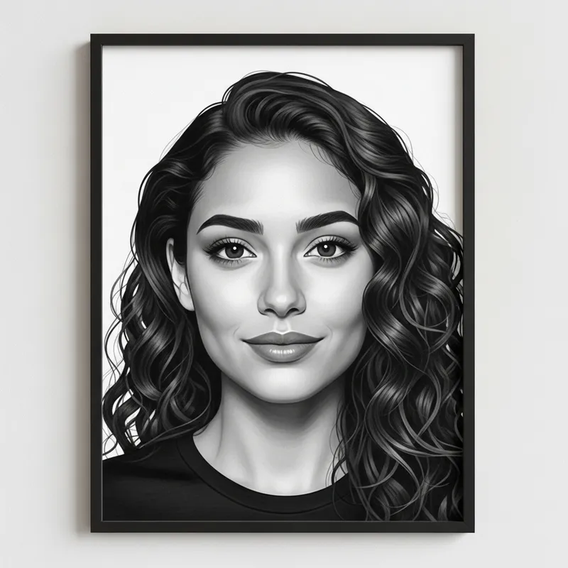 Elegant Hispanic Woman Portrait T-Shirt Design