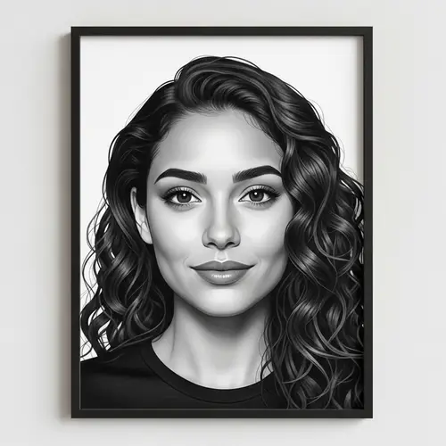 Hispanic Woman Face Framed T-Shirt Design