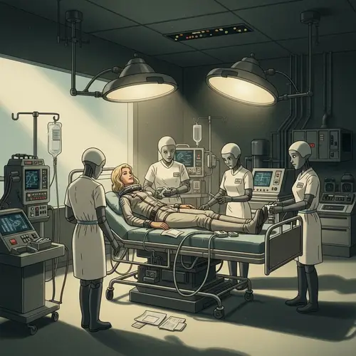 Retro Sci-Fi Hospital Scene - Inspired by The Black Hole