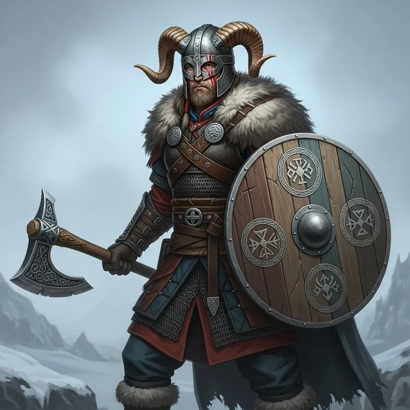 Nordic Warrior Seeker of Good | Snowy Landscape